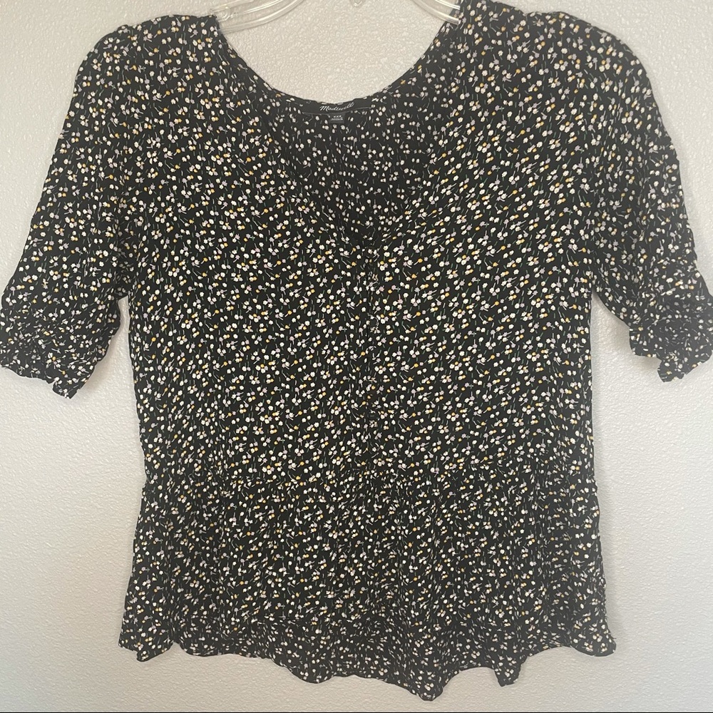 Madewell Black print top size XXS